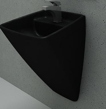 BOCCHI Mat Siyah Sütun Lavabolar