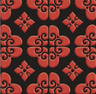 UNICA Red on Black Mozaik Dekorlar ve Çiniler