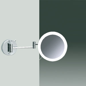 Ayna, Led Isıklı (Beyaz), Çift Kollu, Büyüteçli 3x-99650-2/CR,Traş / Makyaj Aynaları